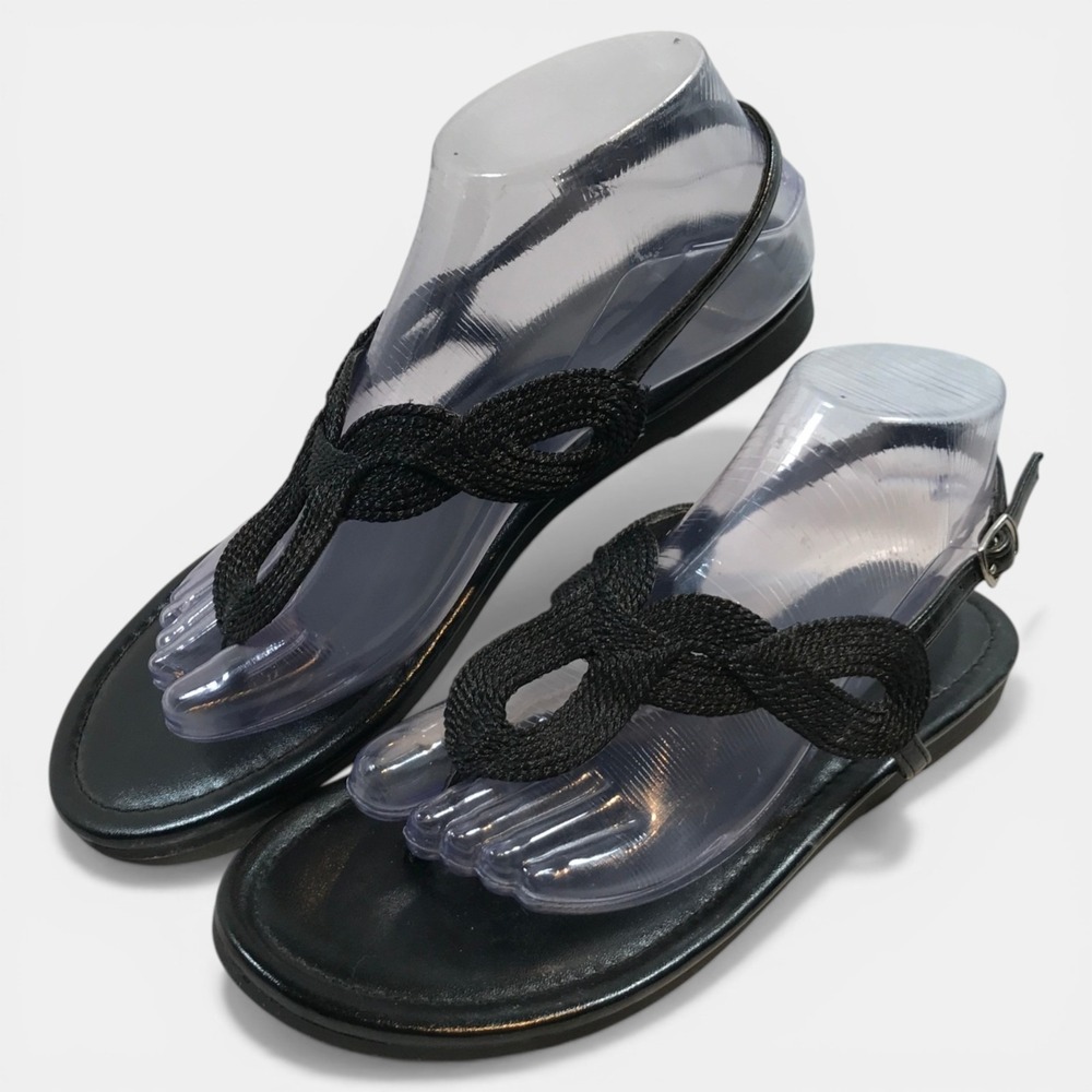 Lascana Braided T Strap Adjustable Buckle Closure Sandals‎ Womens US 8 EU 39.5